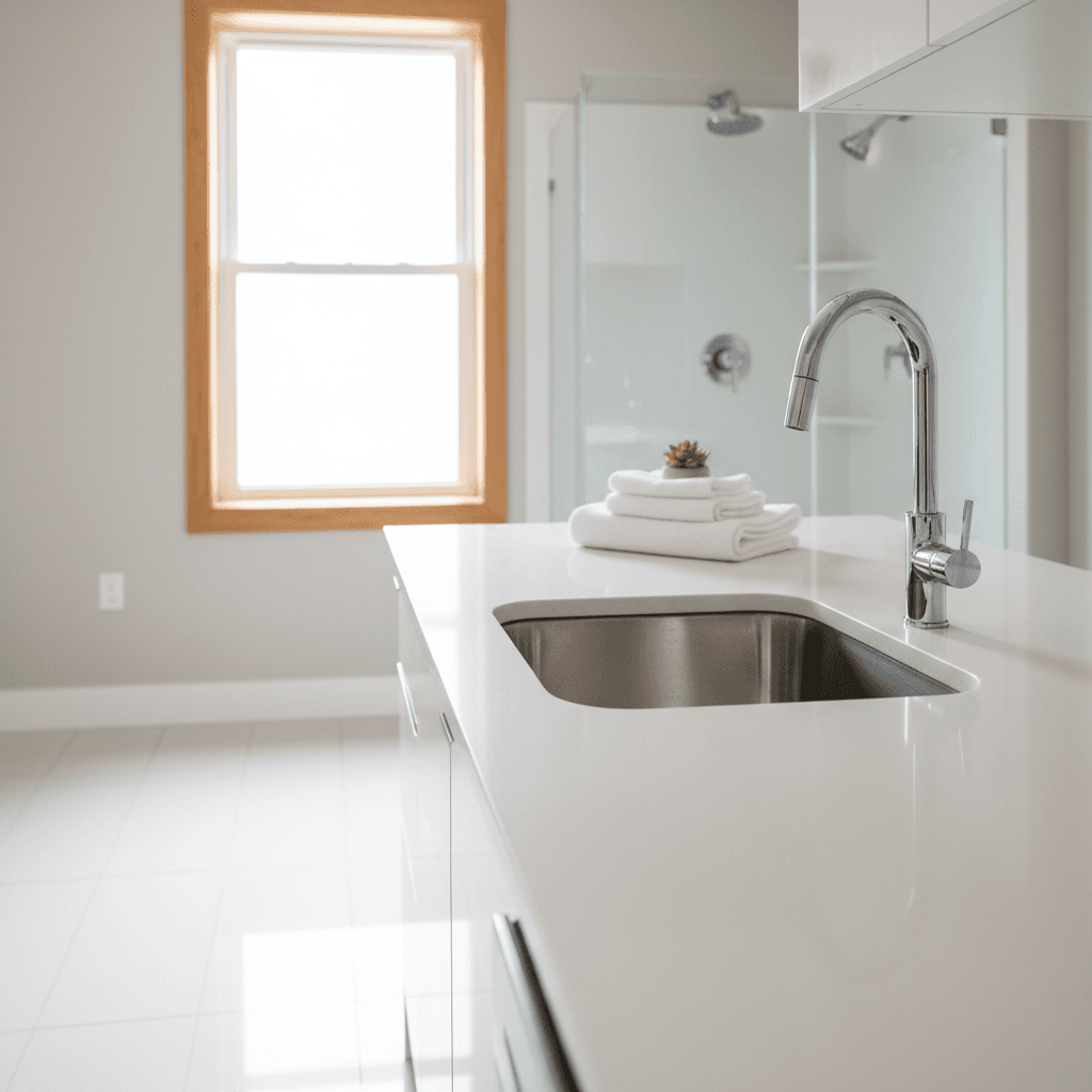 Empty, pristine home interior ready for new residents after thorough move-in cleaning